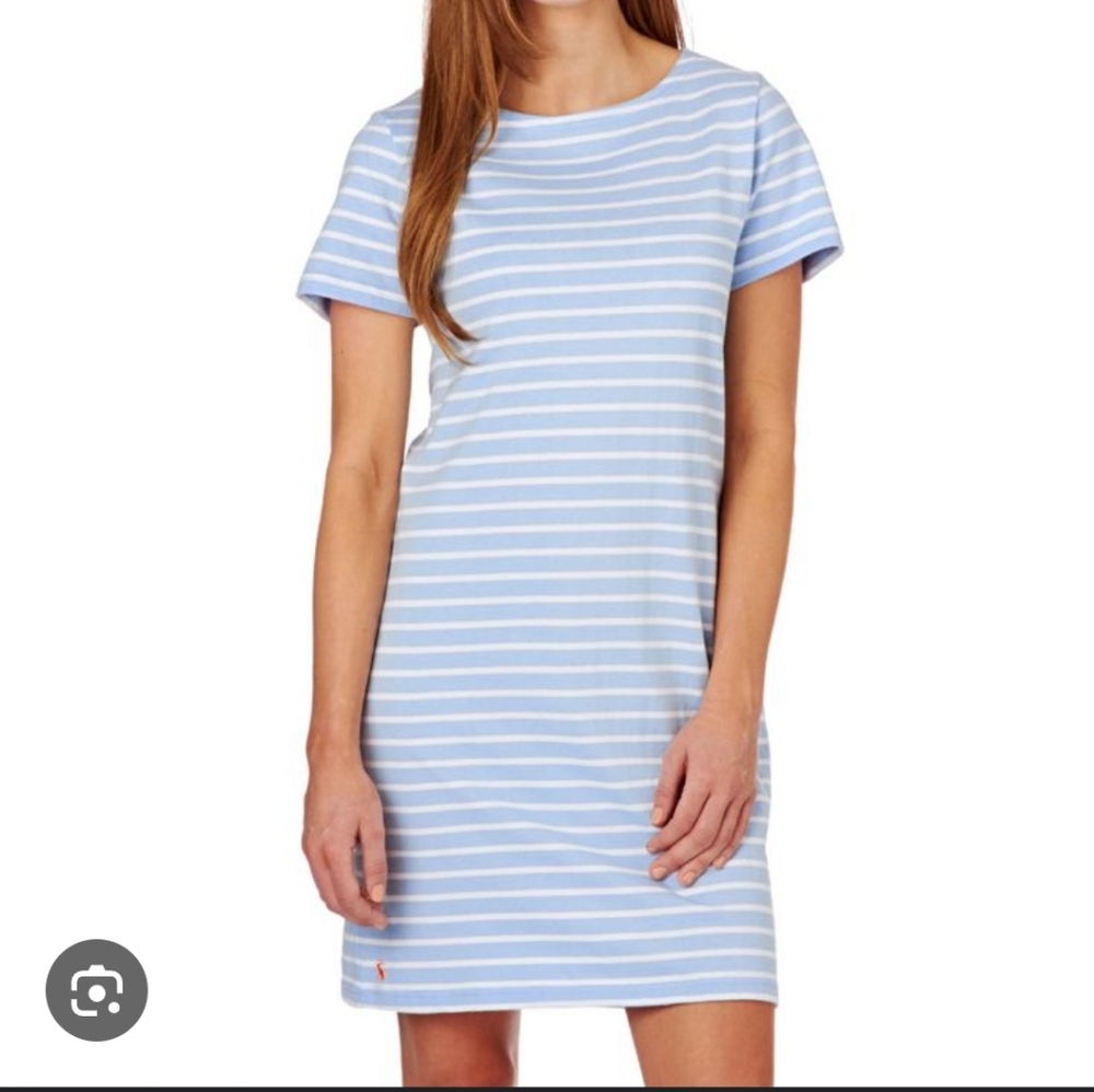 Sail to Sable Baby Blue and White Striped Nautical Summer Dress